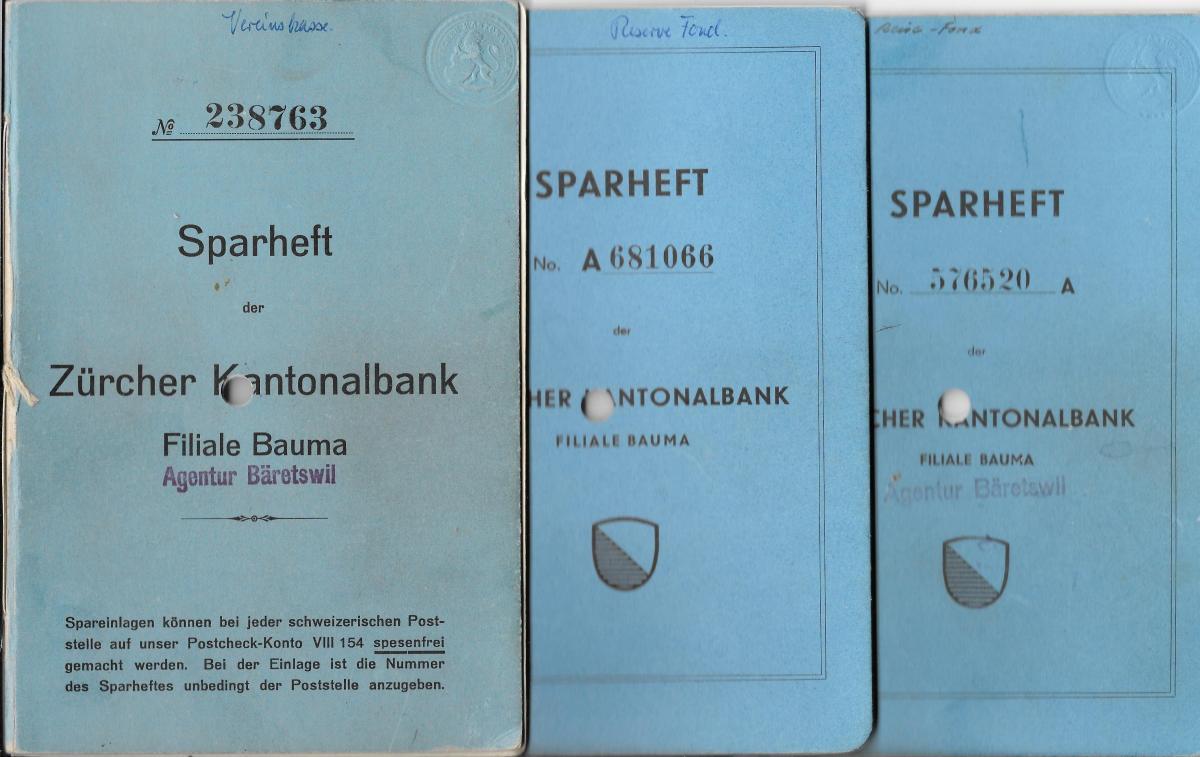 Sparhefte 1943-1972 Männerchor