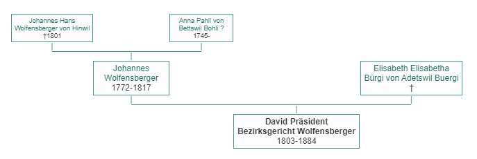 Stammbaum mit den Vorfahren von David Wolfensberger.