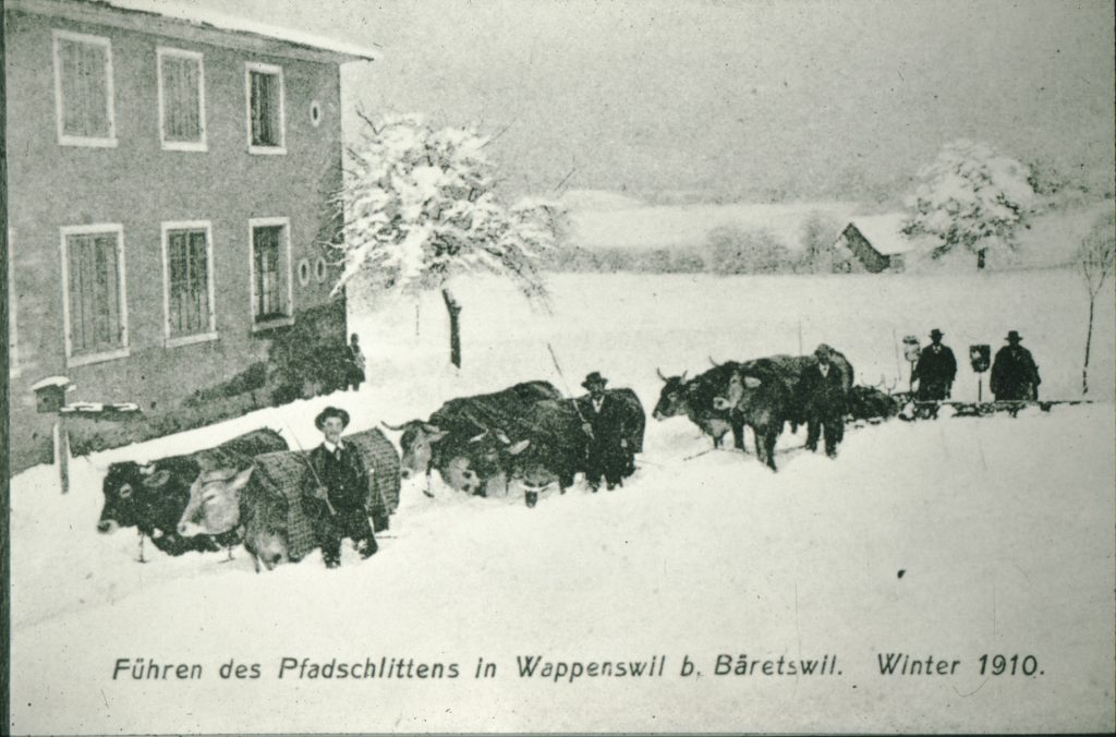 Schneepflügen beim Schulhaus Wappenswil