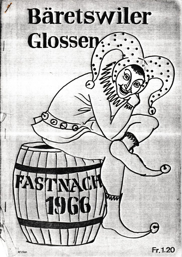 Plakat der Bäretswiler Glossen zur Fasnacht 1966