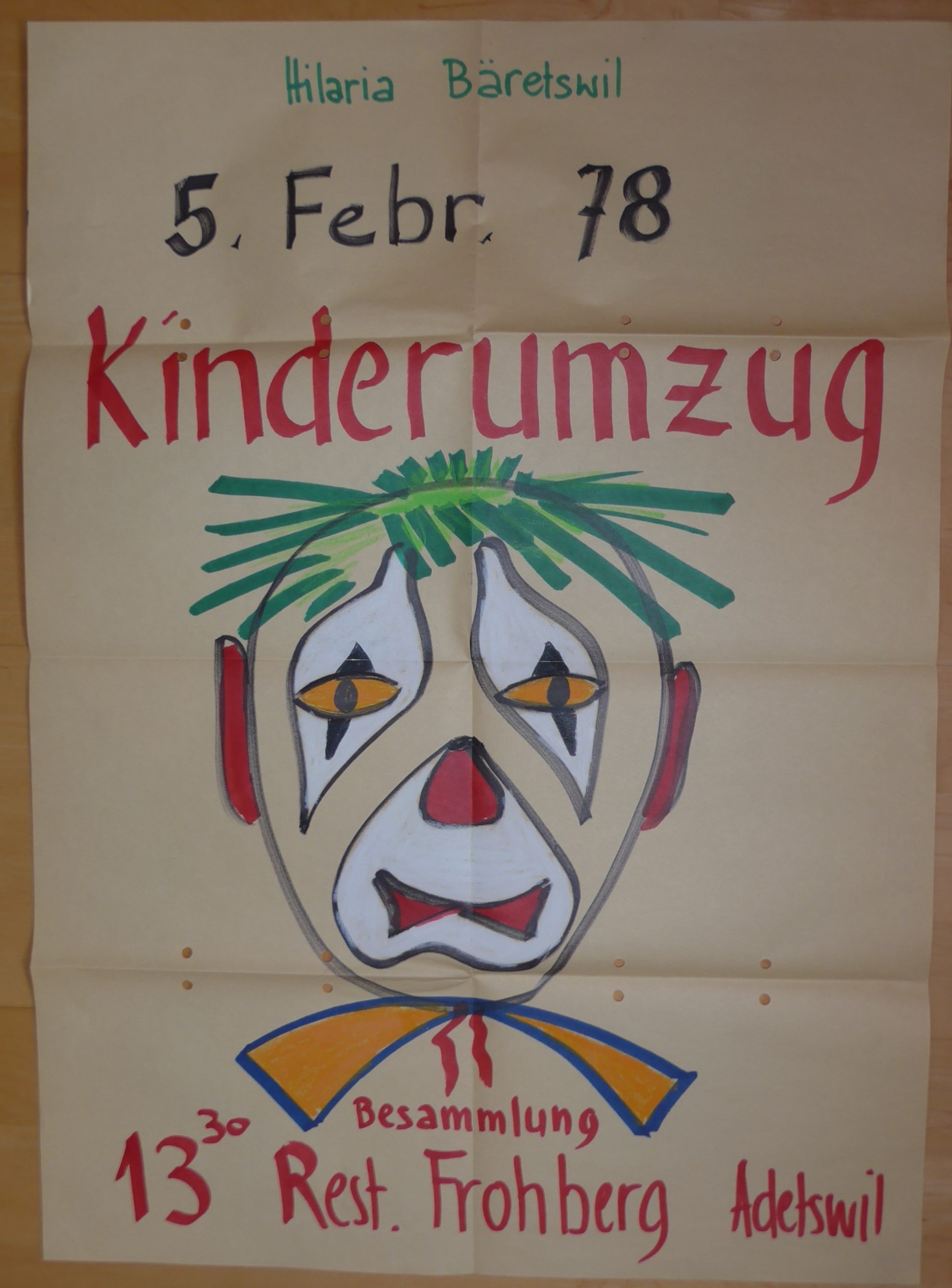 Fasnacht 1978, Werbeplakat Kinderumzug
