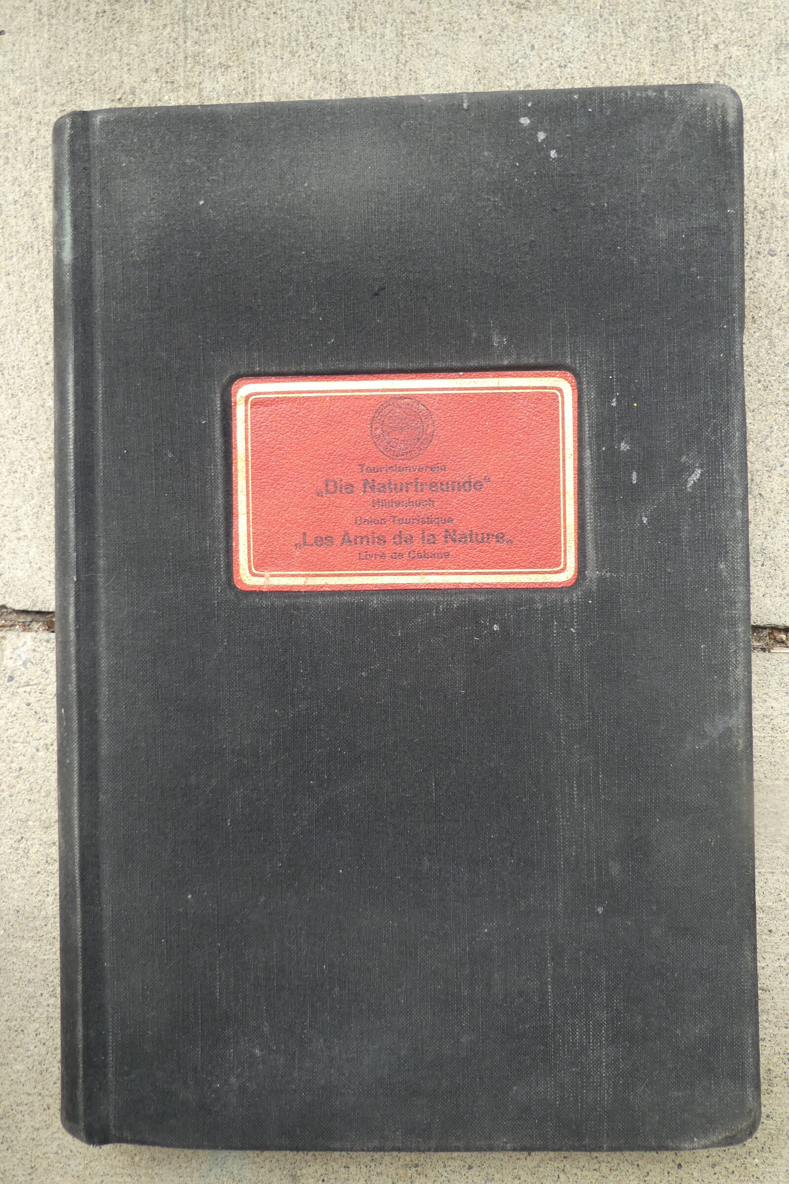 Hüttenbuch Waldeggli, 7. Sept. 1958 - 19. Mai 1990, Einband (42 x 28 cm, 3.5 kg!)