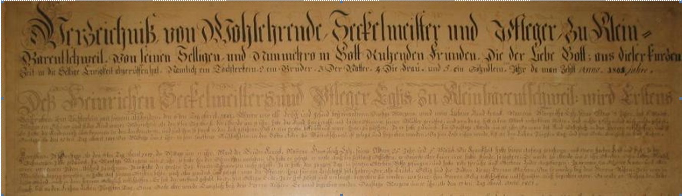 Verzeichnis von wohlehrende Seckelmeister und Pfleger zu Klein-Bärentschweil