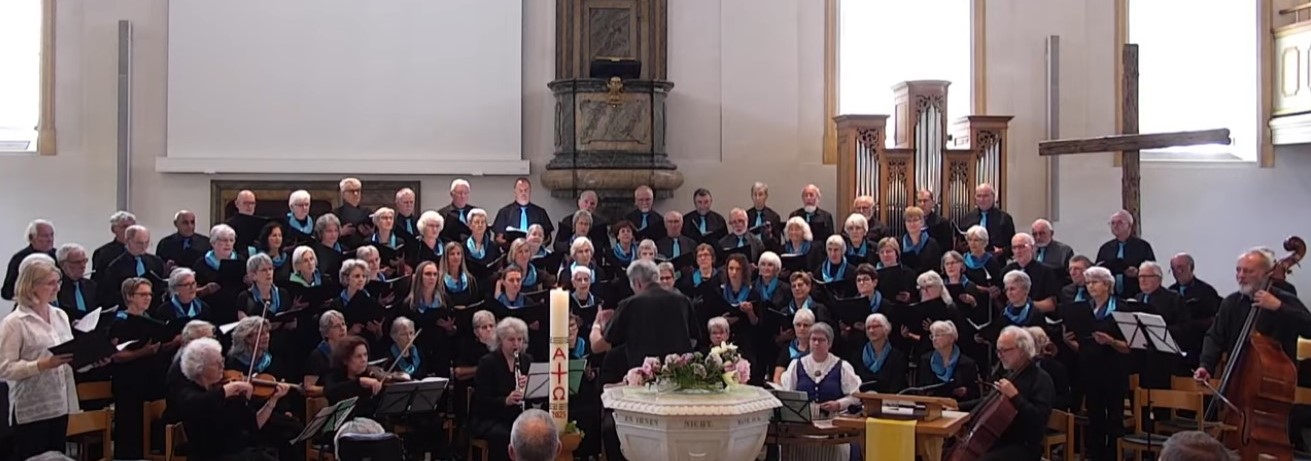 Gedenkgottesdienst 500J Wiedertäufer in Hinwil mit Toggenburger Messe von Peter Roth. Singkreis Bäretswil-Bauma mit Markus Stucki