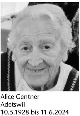 Alice Gentner, 10.5.1928 - 11.6.2024